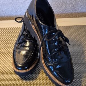 Franco Sarto Glossy Black Womens Oxfords